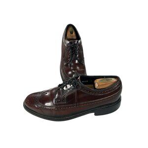 Florsheim Vintage Size 8 EEE  Mens Burgundy Leather Wingtip Dress Shoe
